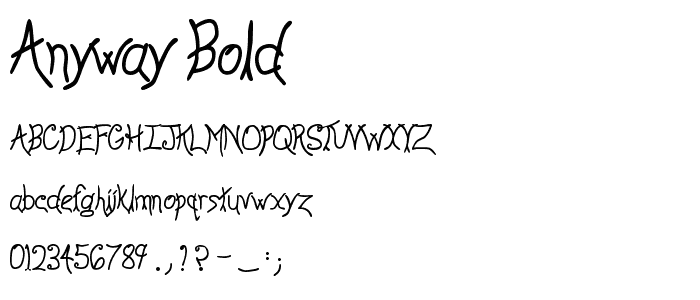 Anyway Bold font